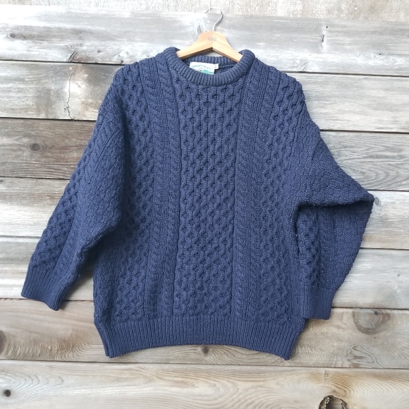 Arlan Crafts Sweaters - Ireland Arland Crafts Heavy Knit Sweater, Navy, Med.